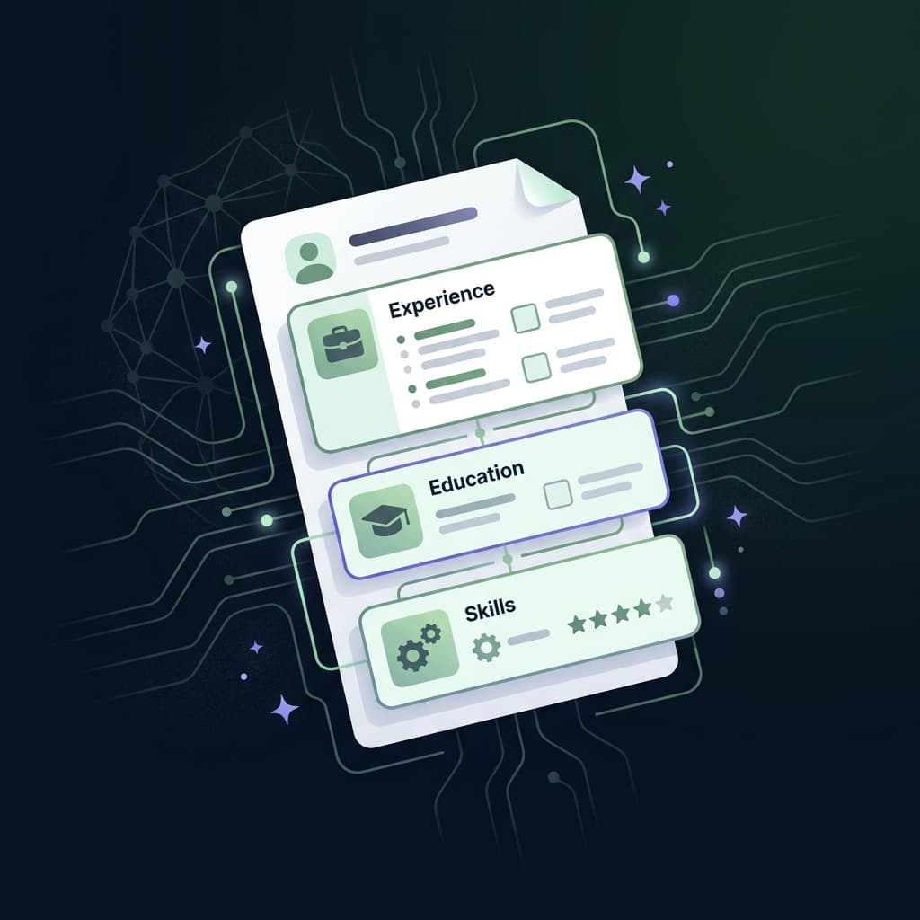 AI-powered resume builder illustration